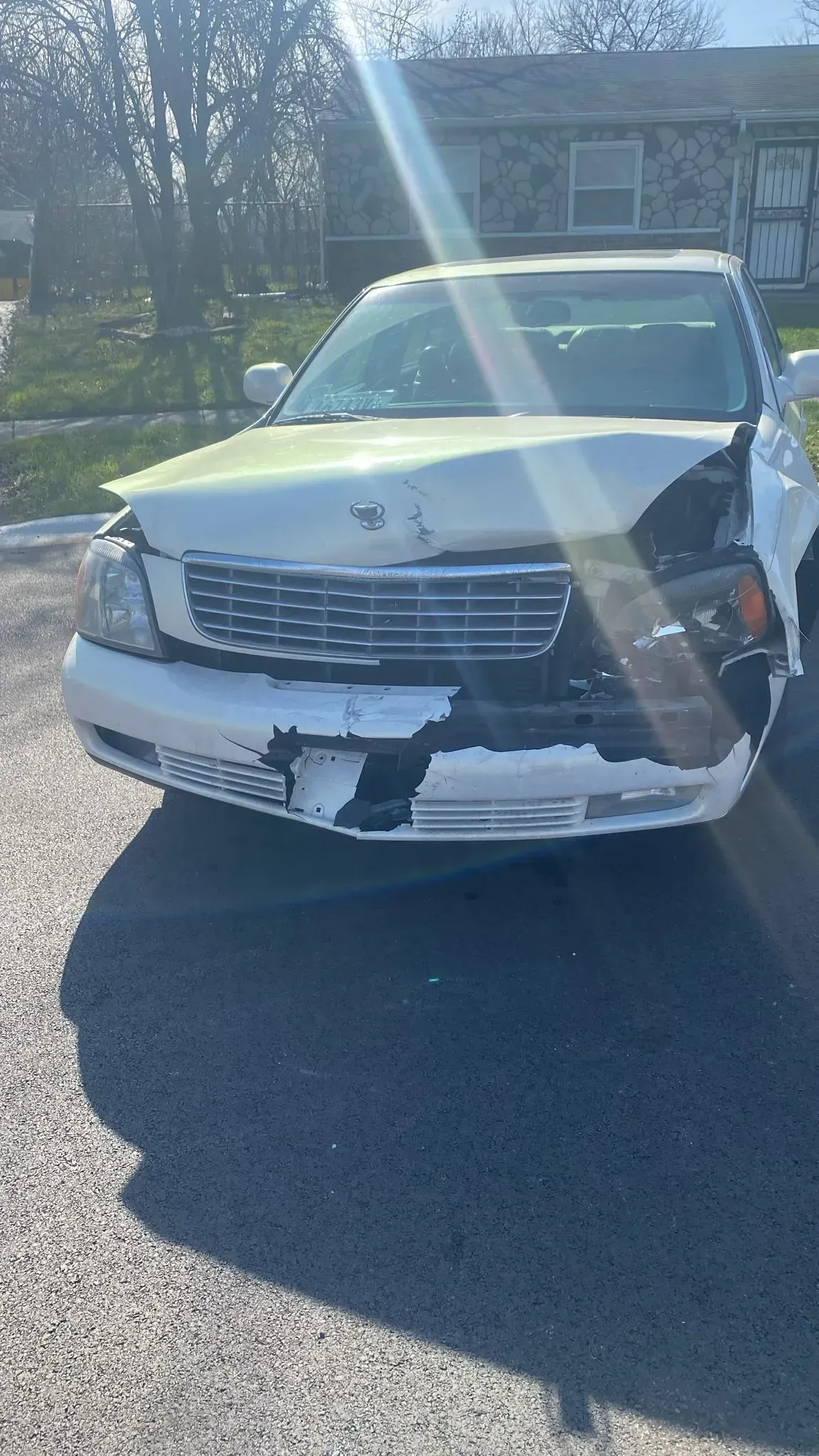 Junk car being picked up